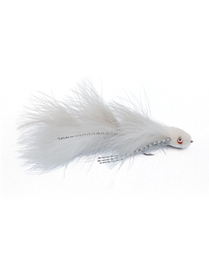 Galloup's Menage-a-Dungeon Fly- White/Grey Largemouth Bass Flies - Subsurface