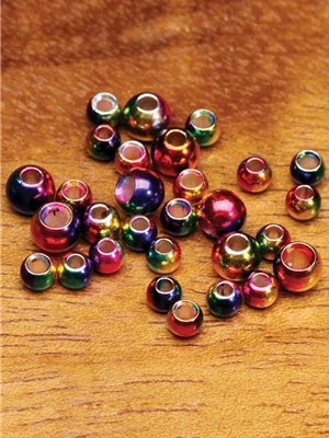 multi-hued rainbow brass beads Hareline Dubbin