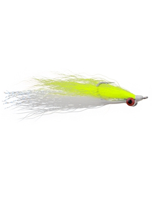 clouser minnow chartruese white flies for saltwater, pike and stripers