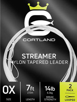 Cortland 7' Streamer Leaders Standard Fly Fishing Leaders - Trout  and  Bass