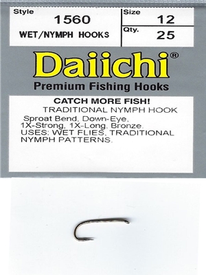 Daiichi 1560 Nymph fly hooks fly tying nymph hooks