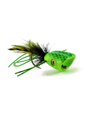 Double Barrel Popper- Green/Chartreuse Largemouth Bass Flies - Surface  and  Divers
