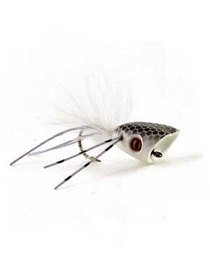 Double Barrel Popper- White Largemouth Bass Flies - Surface  and  Divers