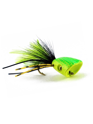 Double Barrel Popper- Yellow/Chartreuse Smallmouth Bass Flies- Surface