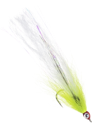 Pat Ehler's Gator Done fly- chartreuse and white flies for saltwater, pike and stripers