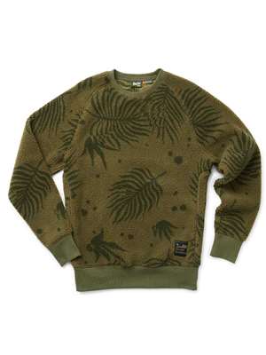 Howler Brothers Eleos Fleece Crewneck in Forest Floor: Frond Fly Fishing Apparel SALE at Mad River Outfitters