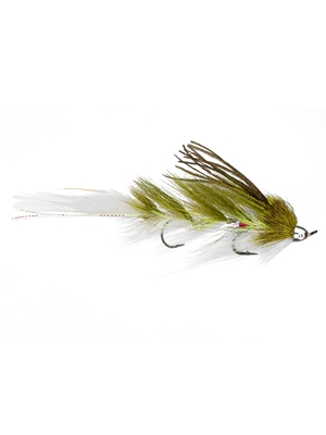 Alex Lafkas' Modern Deceiver Fly- olive white flies for saltwater, pike and stripers