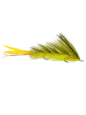 Alex Lafkas' Modern Deceiver Fly- olive/yellow Largemouth Bass Flies - Subsurface