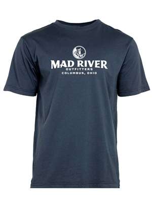 Mad River Outfitters Pigment Dyed T-Shirt- washed navy with MRO logo New Fly Fishing Gear at Mad River Outfitters