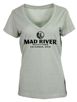 Mad River Outfitters Women's Essential Deep V-Neck T-Shirt- desert sage Mad River Outfitters Merchandise