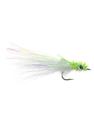 Mini Murdich Minnow Fly- Chartreuse/White flies for saltwater, pike and stripers