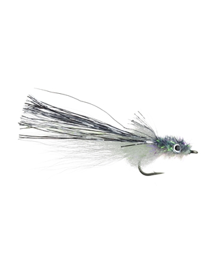 Mini Murdich Minnow Fly- Gray/White flies for saltwater, pike and stripers