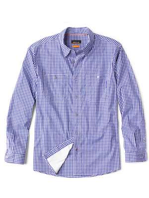 Orvis River Guide 2.0 Long Sleeved Shirt- ocean blue check mad river outfitters men's shirts and tops