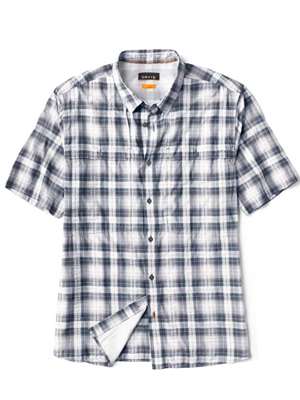 Orvis Short Sleeve Open Air Caster Shirt- carbon plaid mad river outfitters men's shirts and tops