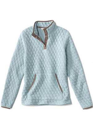 Orvis Women's Quilted Snap Sweatshirt- mineral blue Fly Fishing Apparel SALE at Mad River Outfitters