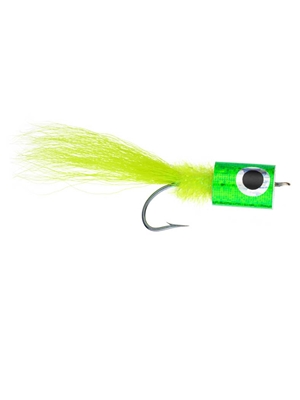 Pop's Banger- chartreuse Largemouth Bass Flies - Surface  and  Divers