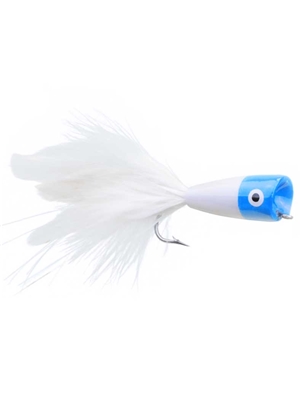 saltwater popper fly blue white Pike Flies