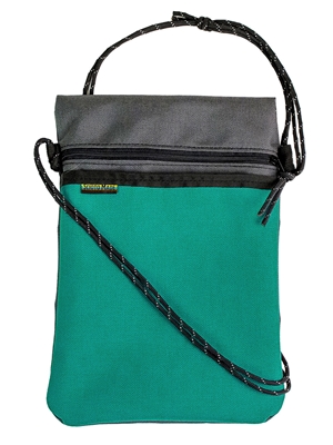 Scioto Made X-Over Shoulder Bag in smoke/teal. Travel Bags
