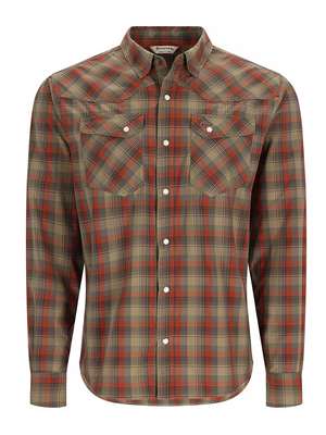 Simms Brackett Shirt- clay/bay leaf window plaid mad river outfitters men's shirts and tops