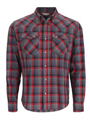 Simms Brackett Shirt- red/black window plaid mad river outfitters men's shirts and tops