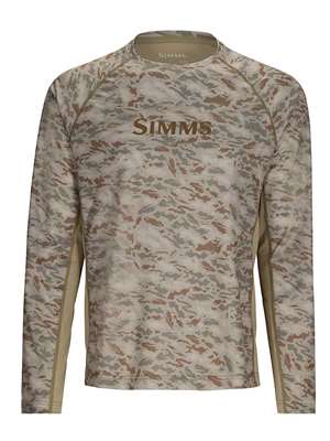 Simms Challenger Solar Crew- Ghost Camo Dirftwood mad river outfitters Men's Sun and Bug Gear