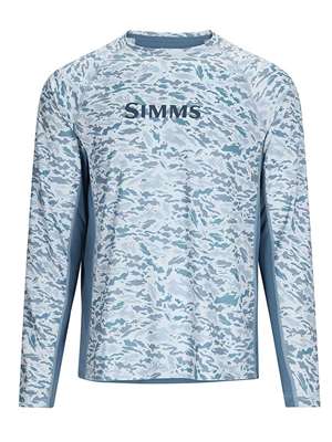 Simms Challenger Solar Crew- Ghost Camo Neptune mad river outfitters Men's Sun and Bug Gear