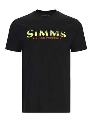 Simms Logo T-Shirt- black mad river outfitters Men's T-Shirts