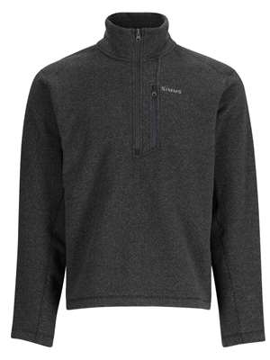 Simms Rivershed Half Zip- black heather Fly Fishing Insulation