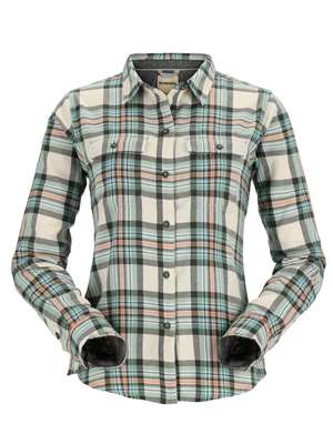 Simms Women's Santee Flannel Shirt- seafoam camp plaid mad river outfitters Women's Shirts/Tops