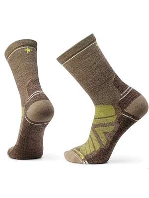 Smartwool Hike Light Cushion Crew Socks in Military Olive-Fossil Smartwool Socks and Outdoor Apparel
