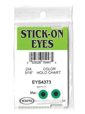Flat Stick On Eyes - Holographic Chartreuse Beads, Cones  and  Eyes