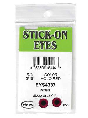 Flat Stick On Eyes - Holographic Red Beads, Cones  and  Eyes