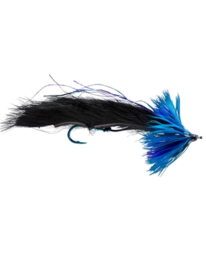 String Leech Fly- black and blue michigan steelhead and salmon flies