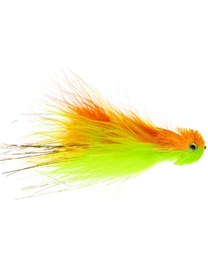 Sabota's Swimmin' Jimmy in Chartreuse / Orange Largemouth Bass Flies - Surface  and  Divers