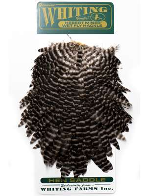 Whiting Farms Hebert Miner Hen Saddle Feathers and Marabou