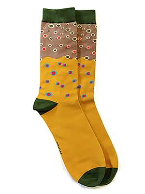 Wingo Everyday Fish Socks- brown trout Rep Your Water Socks at Mad River Outfitters
