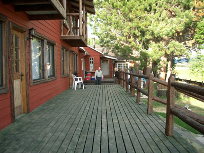 The lower deck of the lodge