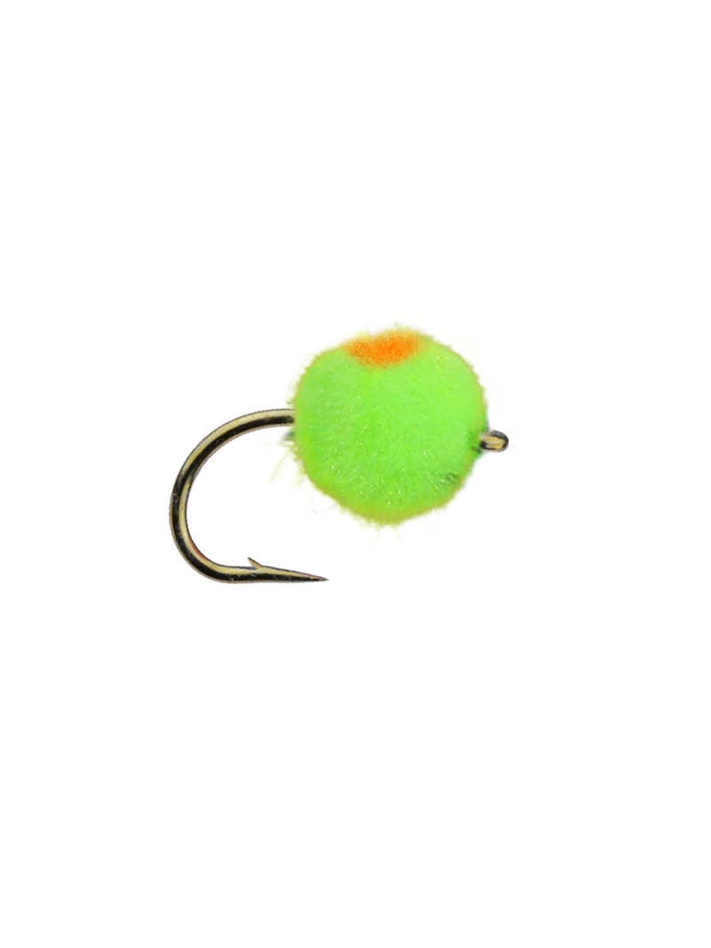 Glo Bug Chartreuse Roe #10; 1 Dozen Trout Fishing Flies 