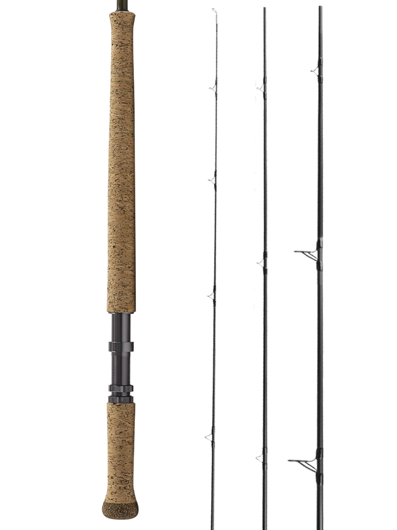 The TFO LK Legacy Two-Hand 12' 8wt 4 piece fly rod featured here.
