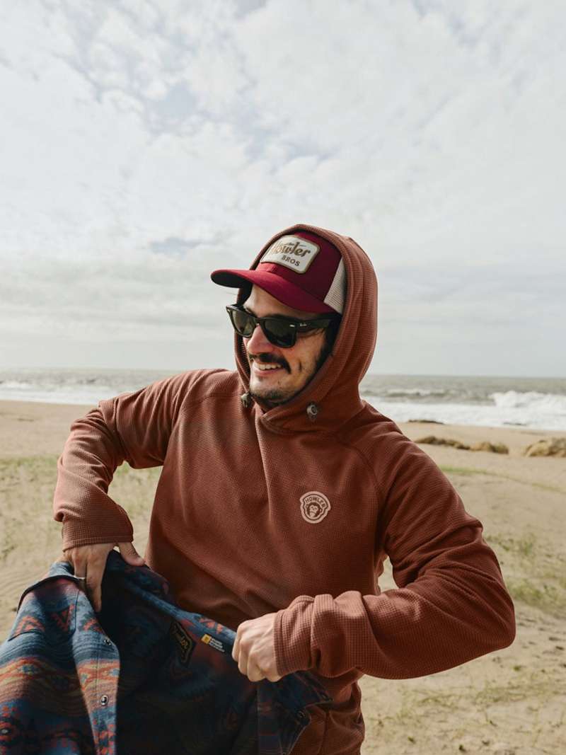 Howler Brothers Palo Duro Fleece Hoodie in Mink Brown
