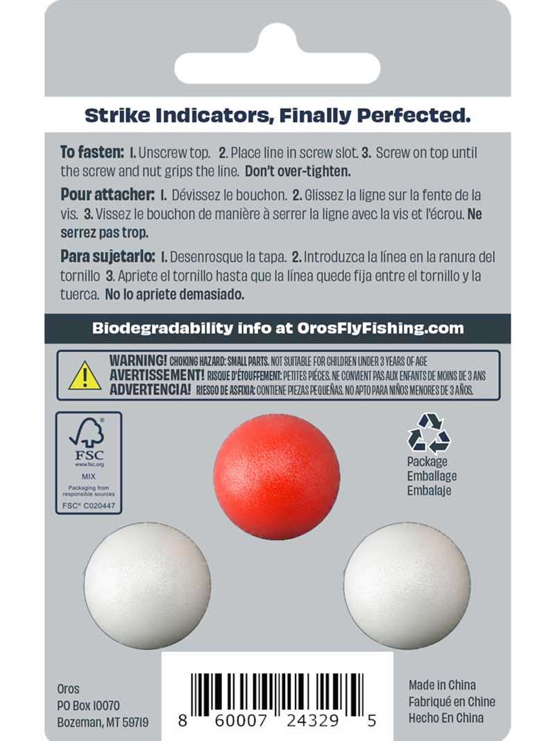 Oros Strike Indicator Red/White Small, Leaders Tippets \ Accessories,  Indicators Accessories \ Indicators