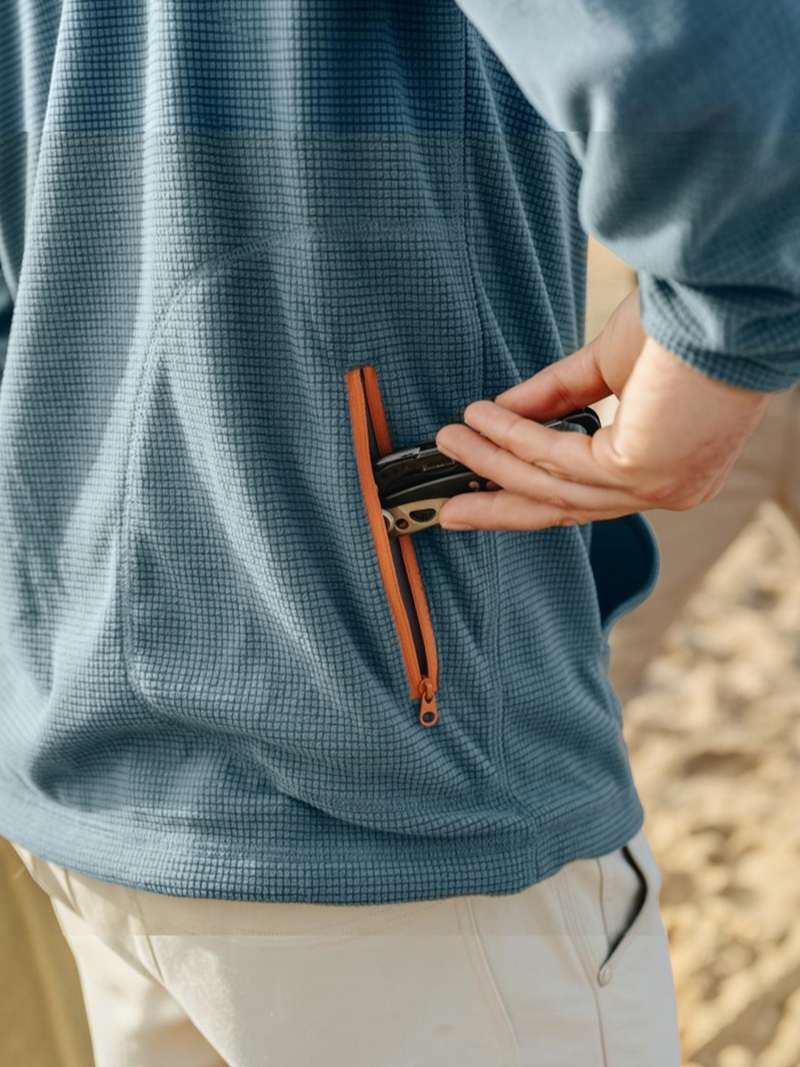 Howler Brothers Palo Duro Fleece Hoodie in Stormy Sea