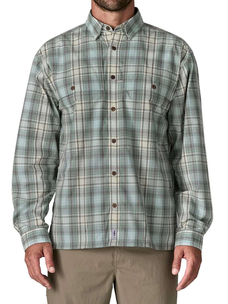 Patagonia Men's Long-Sleeved Island Hopper Shirt in Longshore: Lichen Green