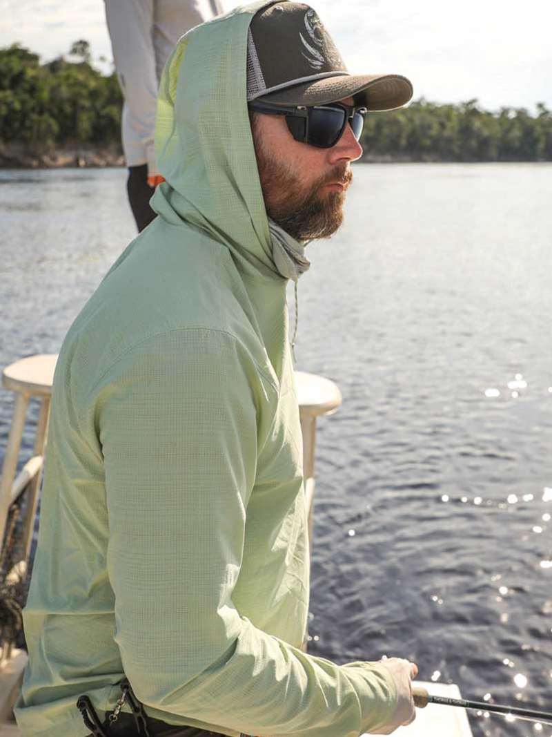 RepYourWater Lichen Flolite Performance Hoody in Light Green