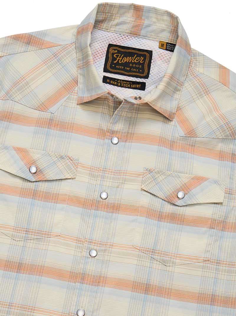 Howler Brothers H Bar Tech Longsleeve in Cameron Plaid Cream