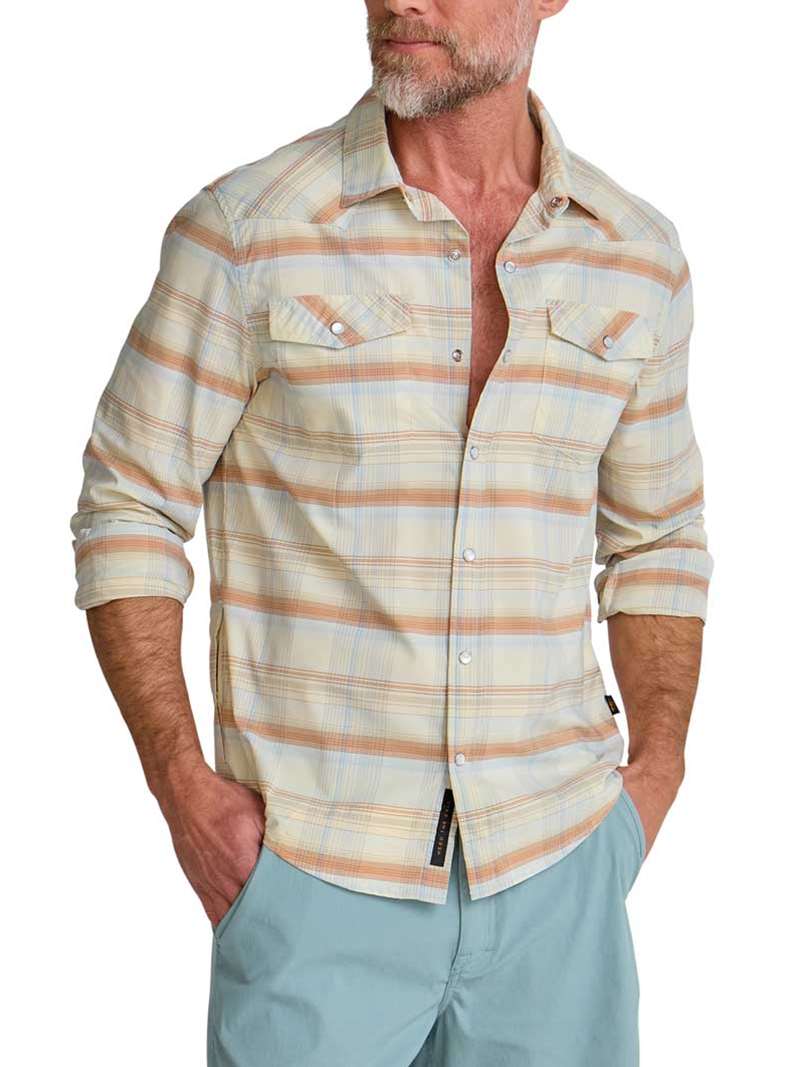 Howler Brothers H Bar Tech Longsleeve in Cameron Plaid Cream