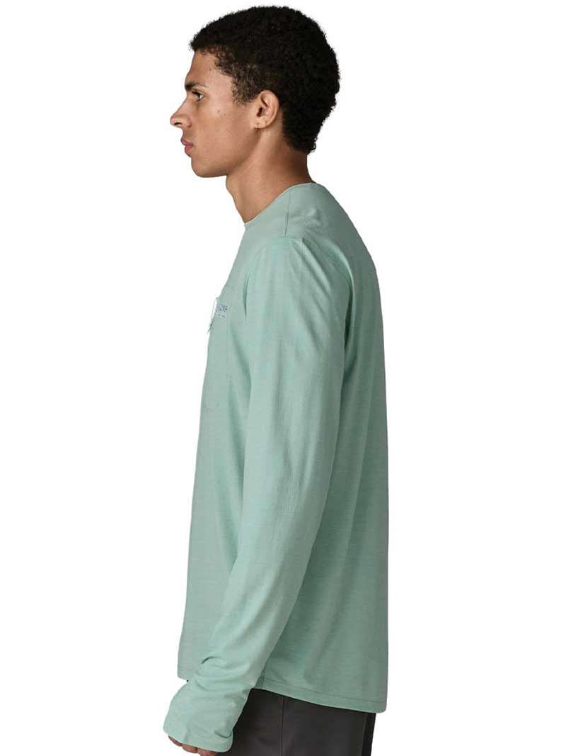 Men's Long-Sleeved Capilene Cool Sun Shirt - Water People Banner in Thermal Blue