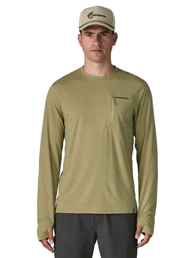 Patagonia Men's Long-Sleeved Capilene Cool Sun Shirt - Fitz Roy Trout in Gumtree Green - Light Gumtree Green X-Dye