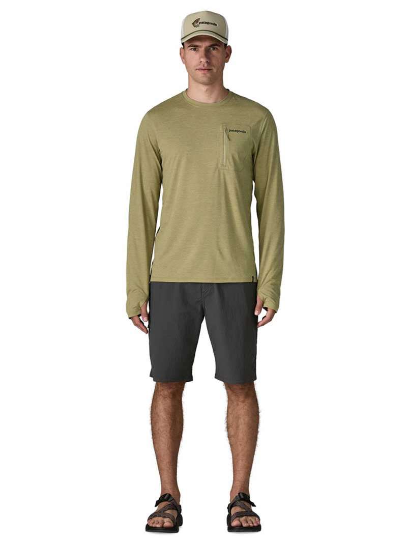 Patagonia Men's Long-Sleeved Capilene Cool Sun Shirt - Fitz Roy Trout in Gumtree Green - Light Gumtree Green X-Dye