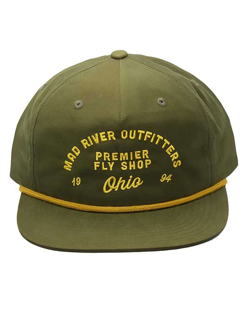 Mad River Outfitters Premier Pinch Front Nylon Hat- loden/gold